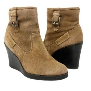 Liz & Co. Suede Wedge Ankle Boots - Size 7.5
